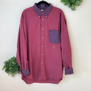 Tommy Hilfiger vintage red plaid button down shirt